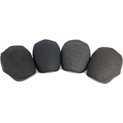 Herren Schiebermütze Winter Verstellbar – Warme Flat Cap Schwarz