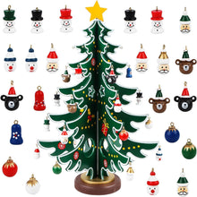 Adventskalender 2024 mit Hölzernen Weihnachtsbaum und 28