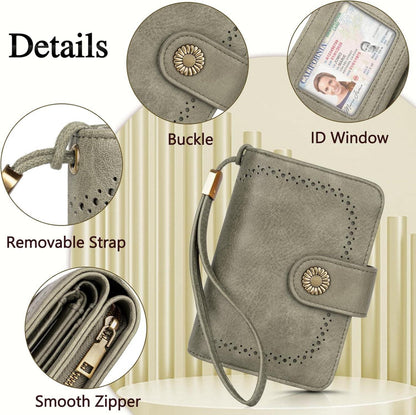 TEUEN Damen Geldbeutel Vintage PU Leder RFID Schutz Große Kapazität