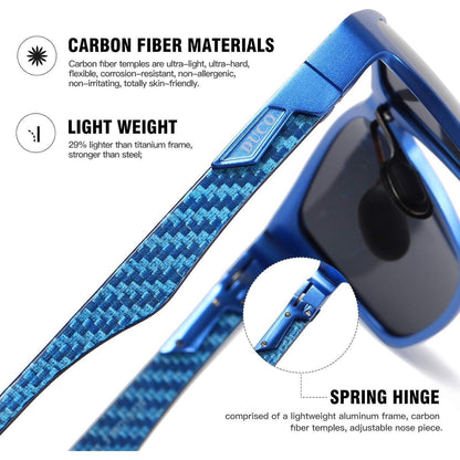 Polarisierte Herren Sonnenbrille Rechteckig Metallrahmen