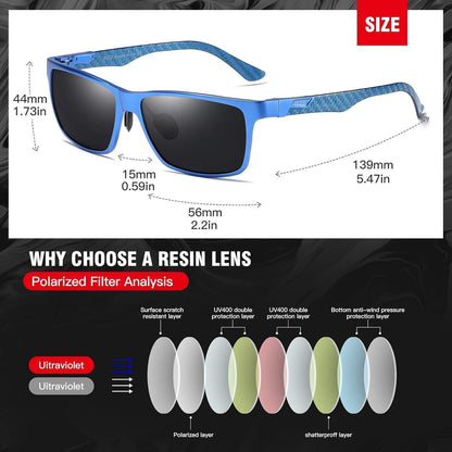 Polarisierte Herren Sonnenbrille Rechteckig Metallrahmen