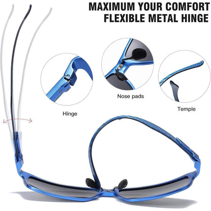 Polarisierte Herren Sonnenbrille Rechteckig Metallrahmen