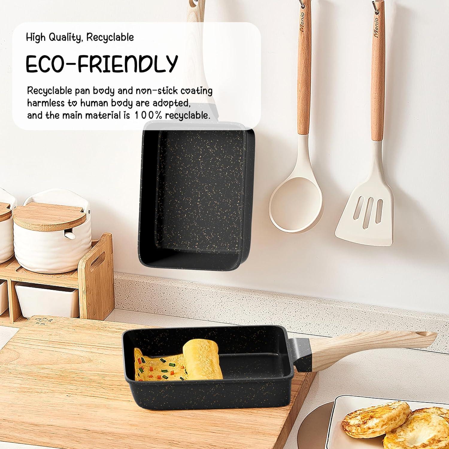 Induktion Tamagoyaki Omelette Pfanne Antihaft Granitbeschichtung