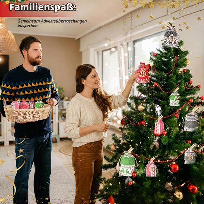 Adventskalender zum Befüllen 2026 mit 24 Stoffbeuteln und Zubehör