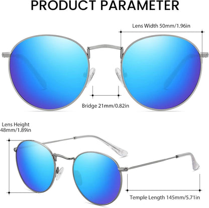 Polarisierte UV400 Sonnenbrille Vintage Klassisch Retro Runde Schatten