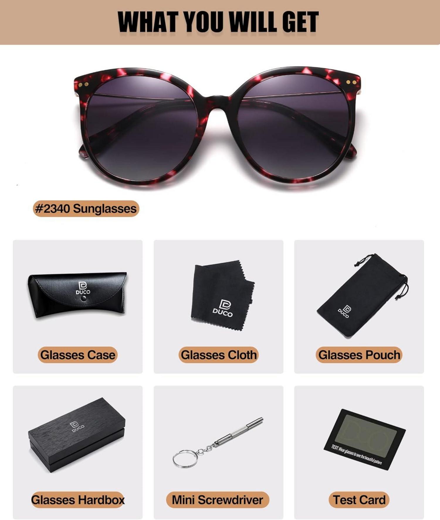Damen Vintage Sonnenbrille Polarisiert UV400 Schutz Rund Acetat Rahmen