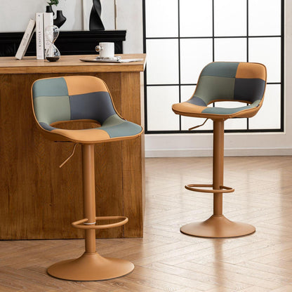 YOUNIKE Barhocker 2er Set, Boho Patchwork, Höhenverstellbar