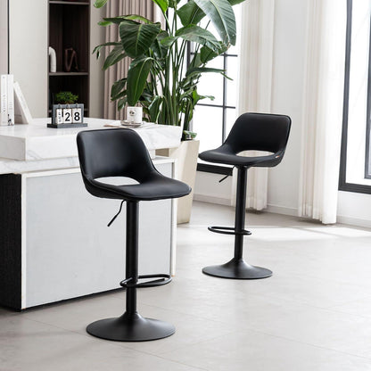 YOUNIKE Barhocker 2er Set, Höhenverstellbar & Drehbar, Schwarz