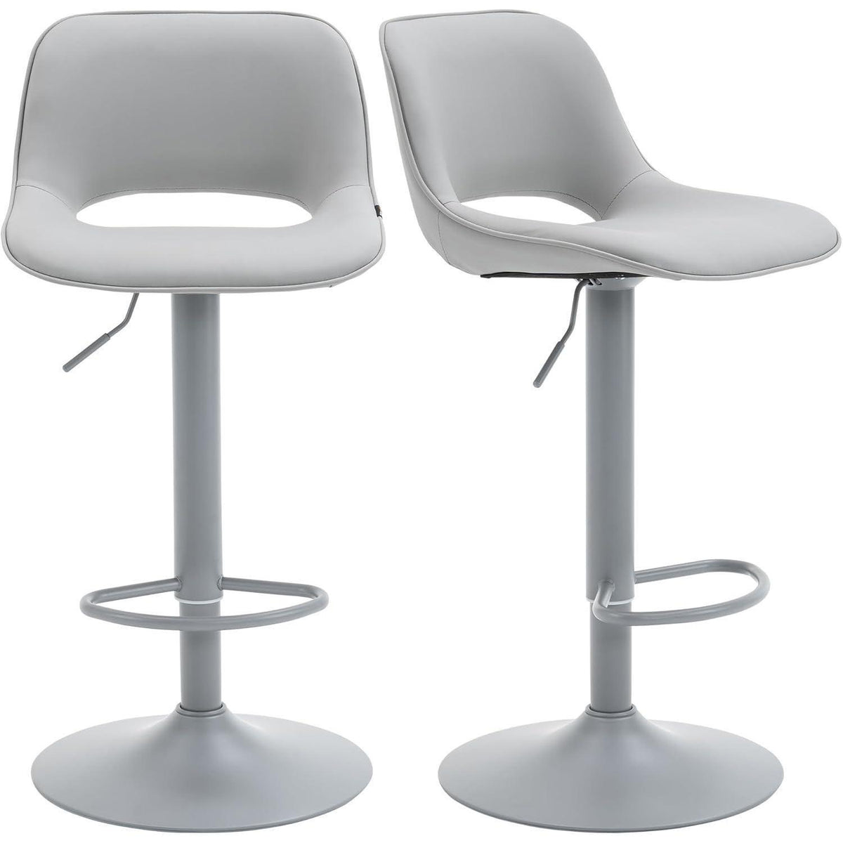 YOUNIKE Barhocker 2er Set, Höhenverstellbar & Drehbar, Grau