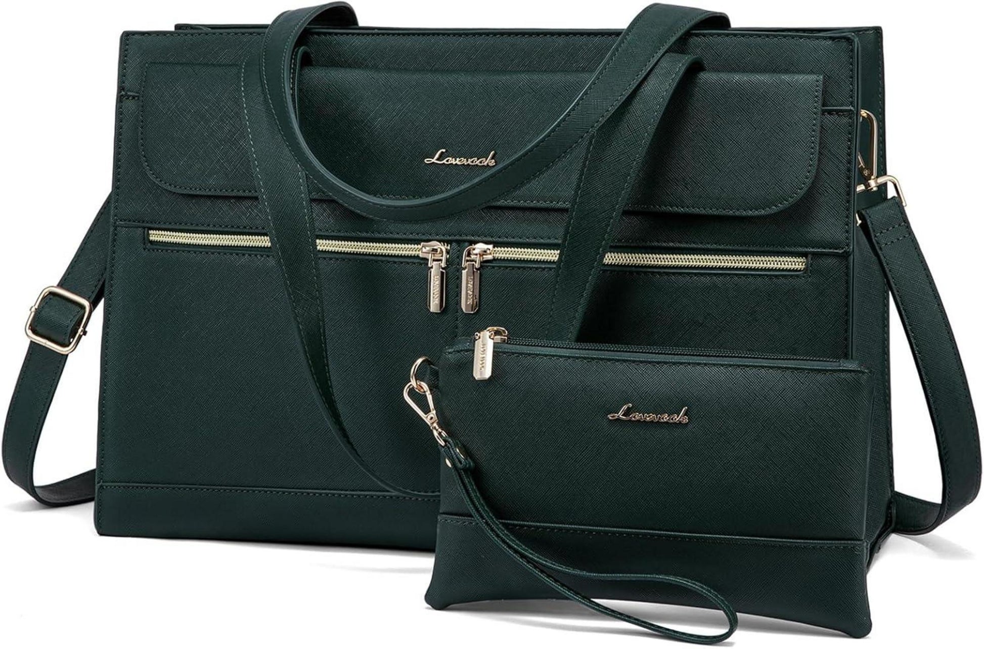 Laptop Handtasche Damen 15,6 Zoll Laptoptasche Umhängetasche PU Leder