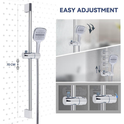Thermostat-Duscharmatur Set mit verstellbarer Duschstange