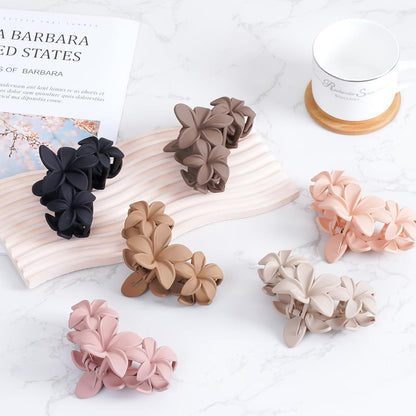 Lolalet 6er Set Große Blumen Haarklammern 11cm für dickes Haar - Rutschfeste Flower Haarspangen