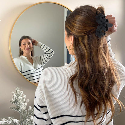 6er Set Große Blumen Haarklammern 11cm Rutschfest für Damen/Mädchen