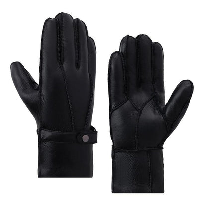 Herren Shearling Lederhandschuhe warm XL Schwarz