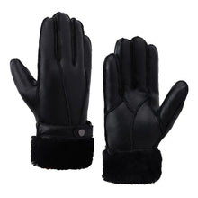 Herren Shearling Lederhandschuhe warm XL Schwarz