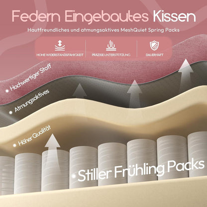 Dowinx Gaming Stuhl Stoff mit Massage Kissen, Ergonomisch, Fußstütze, Bürostuhl