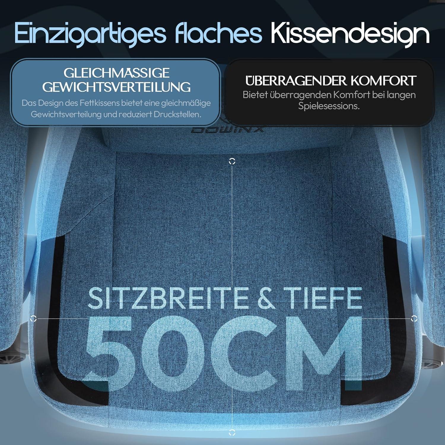 Ergonomischer Gaming Stuhl mit Massagefunktion und Fußstütze