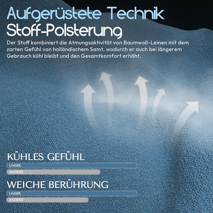 Gaming Stuhl Stoff mit Massage und Fußstütze Blau 150 kg