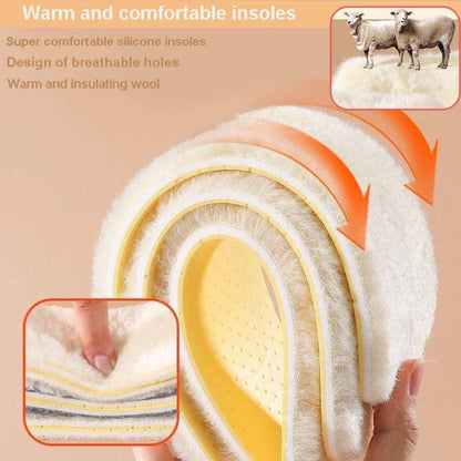 Warme Lammwolle Einlegesohlen Thermo Schuheinlagen Winter