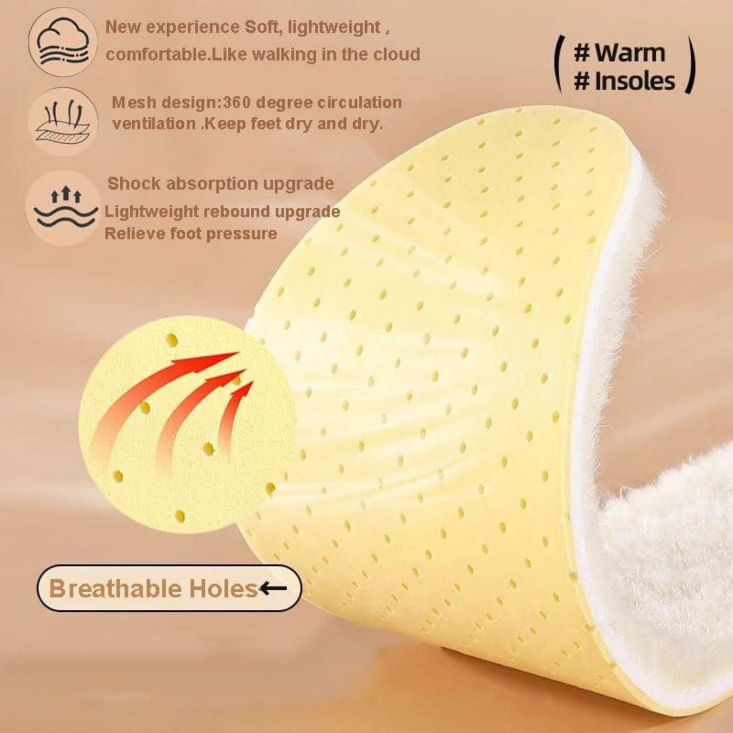Winter Einlegesohlen Lammwolle Warme Winterschuhe Damen Herren U-Form