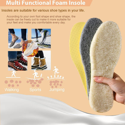 Winter Einlegesohlen Lammwolle Warme Winterschuhe Damen Herren U-Form