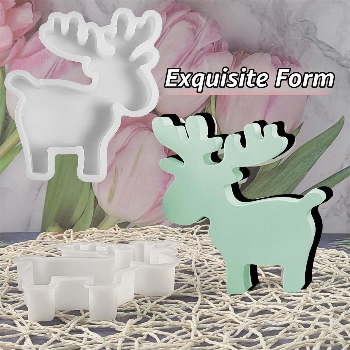 Silikonform Elch Weihnachten – Gießform für Kerzen & Harz