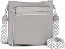 Handtasche Damen Mittelgroß Umhängetasche Vegan Leder Crossbody Grau