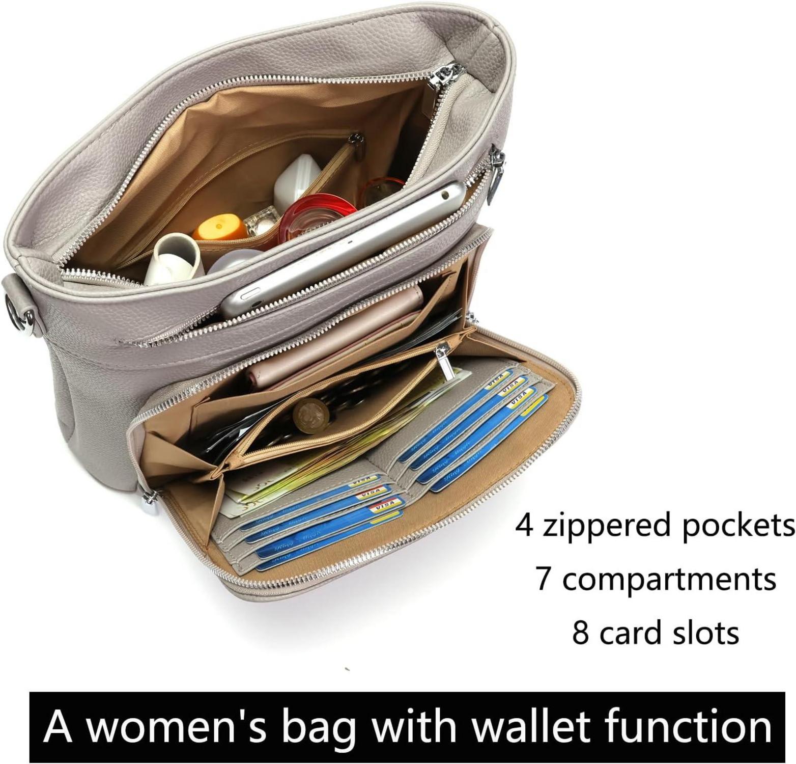 Große Damen-Handtasche Mittelgroß Umhängetasche Vegan Leder