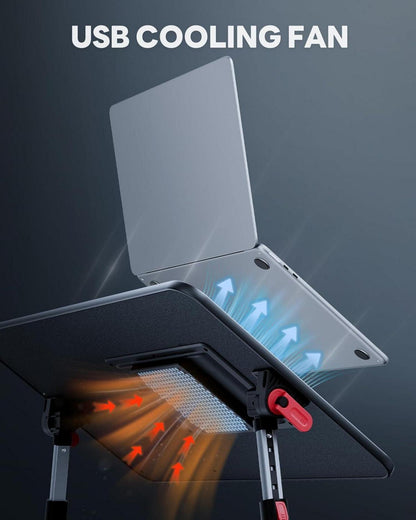 Klapptisch Laptop Ständer mit USB Ventilator Schwarz 52x30cm