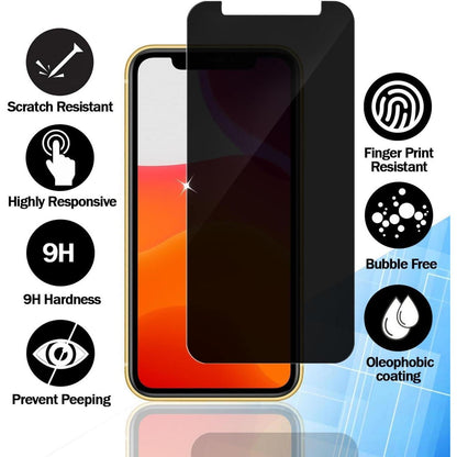 3x Sichtschutz Panzerglas iPhone 12/12 Pro 6.1" Anti-Spähen