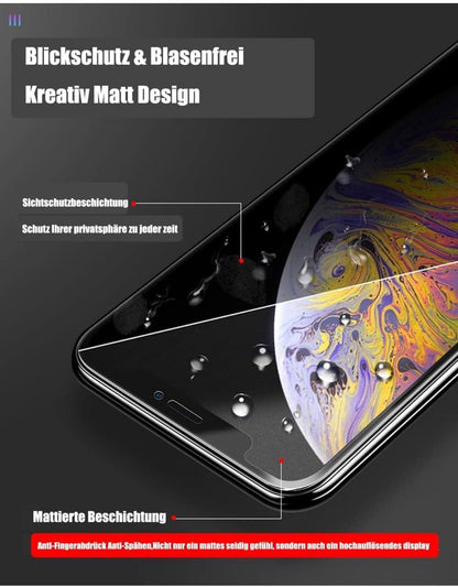 Schutzfolie iPhone 16 Plus 3er Pack Matt 9H Blickschutz Anti-Fingerabdruck