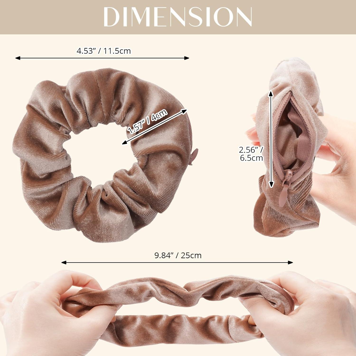 4er-Pack Lolalet Haargummis Scrunchies mit versteckter Tasche für
