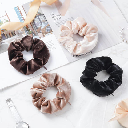 4er-Pack Scrunchies mit versteckten Taschen für Damen - Haargummis