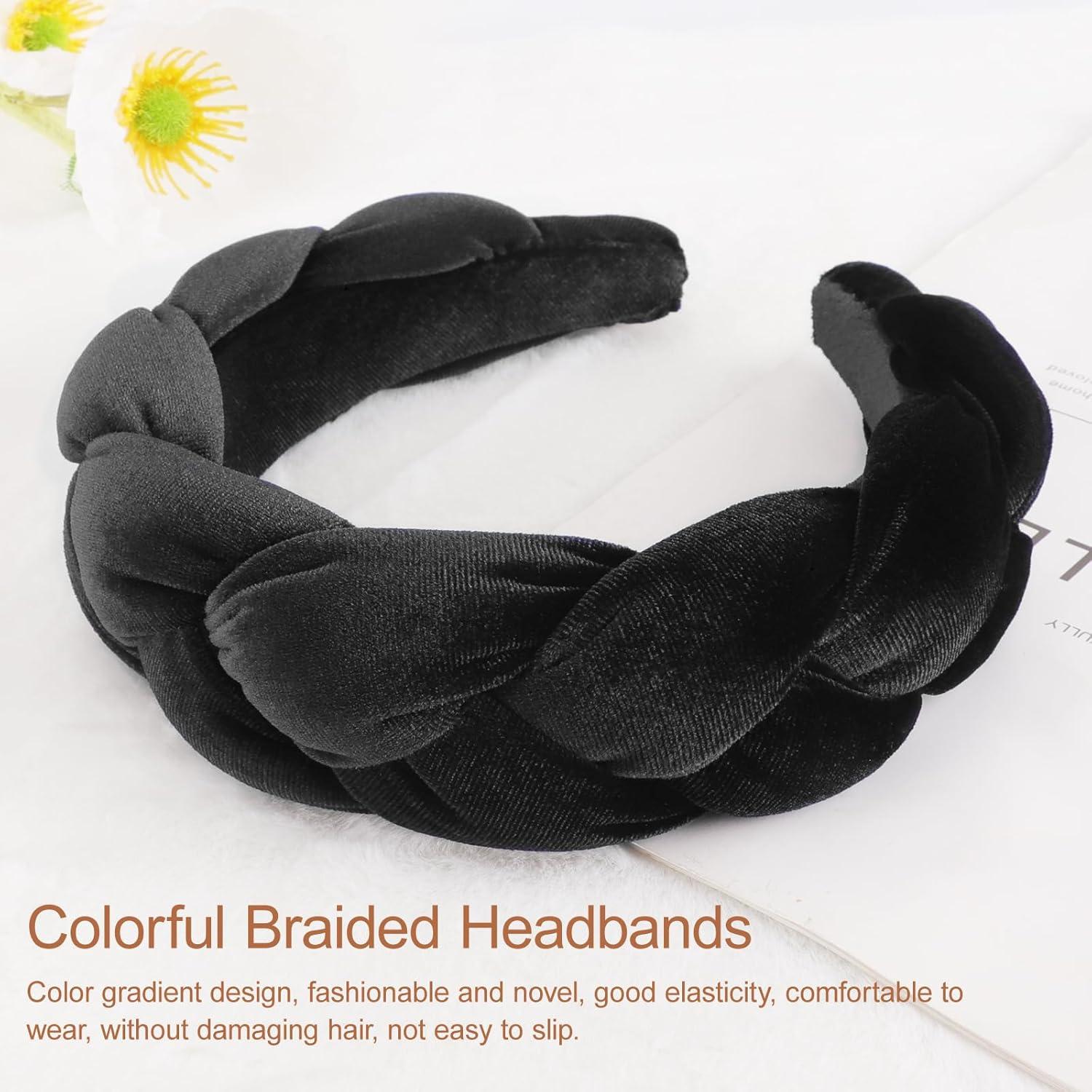 DRESHOW Samt Geflochtenes Stirnband Vintage Haarreif 1 Pc 94-black