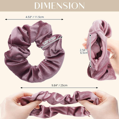 Lolalet Haargummis Scrunchies Damen 4er-Pack mit versteckter Tasche