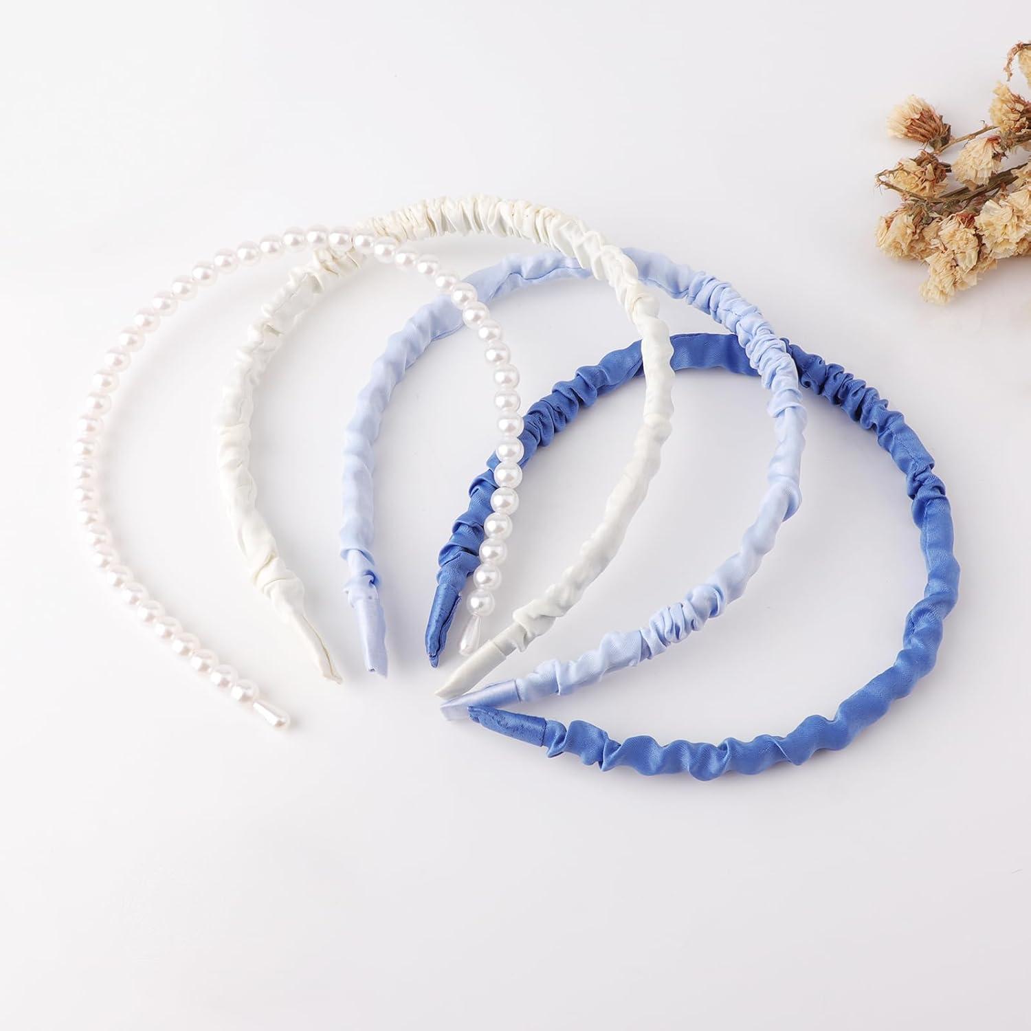 Haarreifen Damen Set 7 Stück Vintage Blumenstirnbänder Retro Haarschmuck