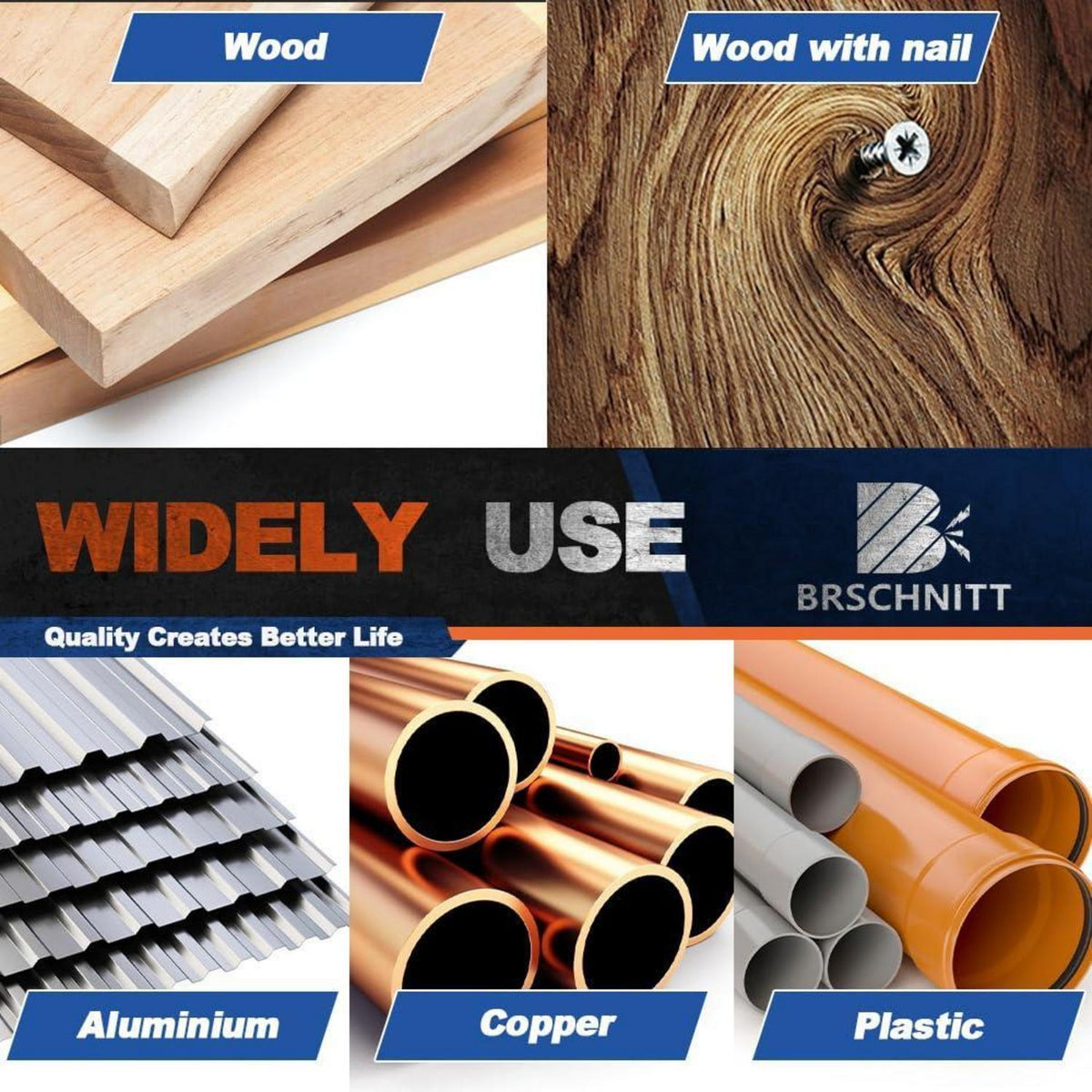 Kreissägeblatt 165mm 60T für Holz, Metall, Alu (10 Stück)