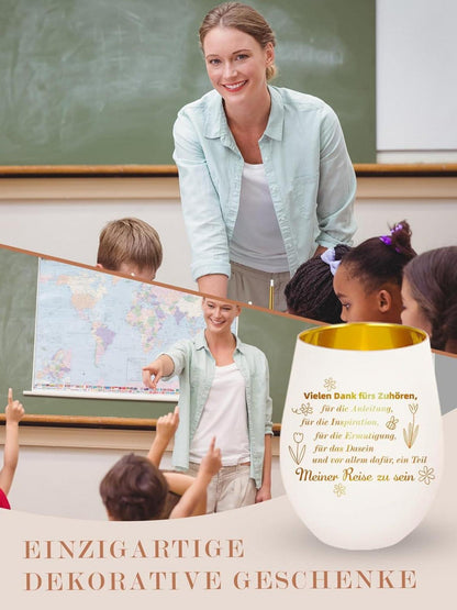 Dankeschön Teelichthalter mit Gravur für Erzieherin Lehrerin