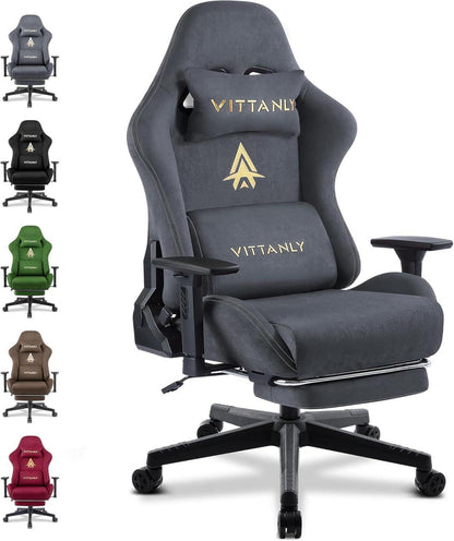 Gaming Stuhl Vittanly Atmungsaktiv 3D Armlehnen Grau