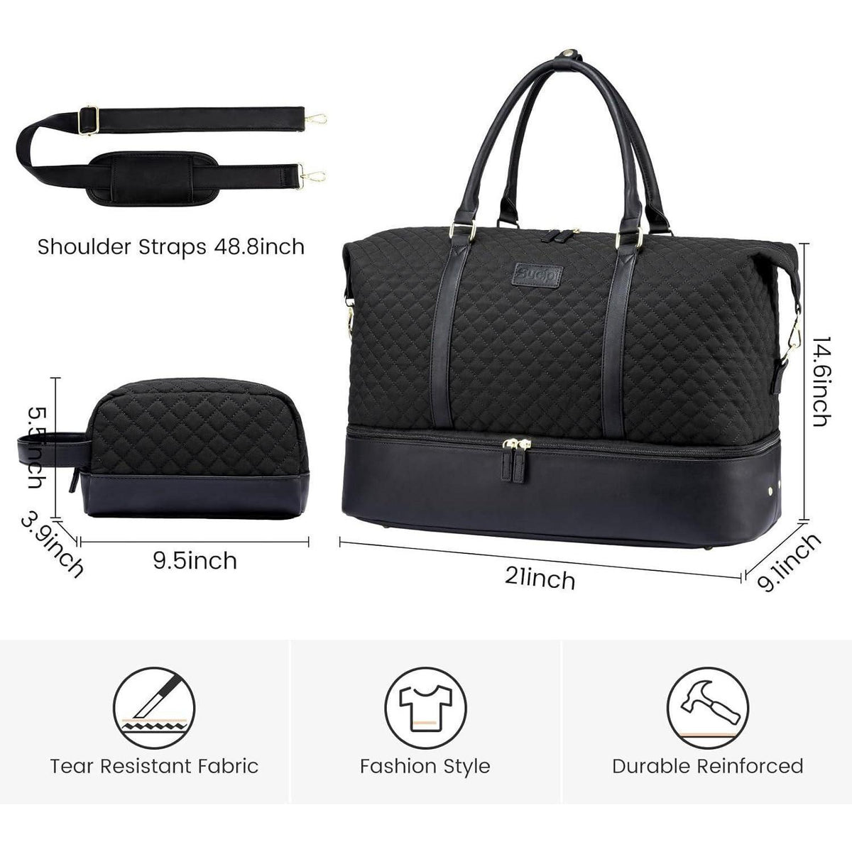 Weekender Reisetasche Damen XL mit Schuhfach & Kulturtasche