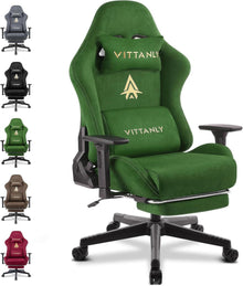 Ergonomischer Gaming Stuhl mit Fußstütze und 3D Armlehnen, Grün