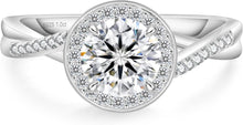 Moissanite Verlobungsring 1 Karat Damen 925 Silber Weißgold