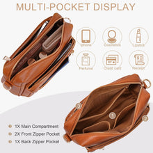 Umhängetasche Damen Anti Diebstahl Leder Crossbody Bag 4 Fächer
