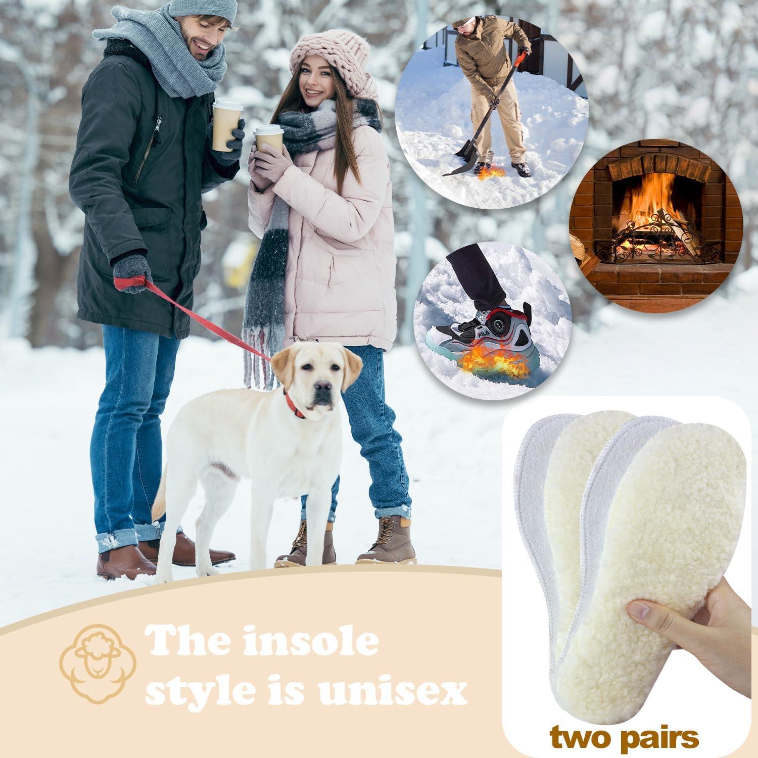 2 Paare Warme Winter Einlegesohlen Schafwolle Schafsfell EU 39/CHN 40