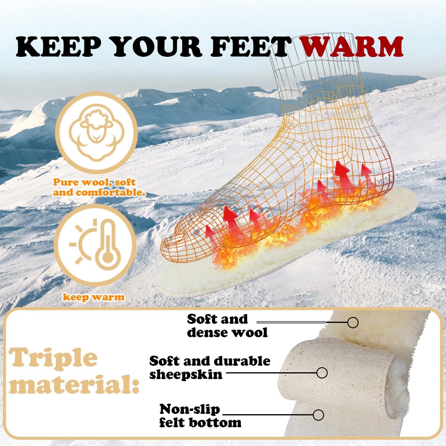 2er Pack Winter Einlagen Schafsfell Schafwolle Gr. 41/42