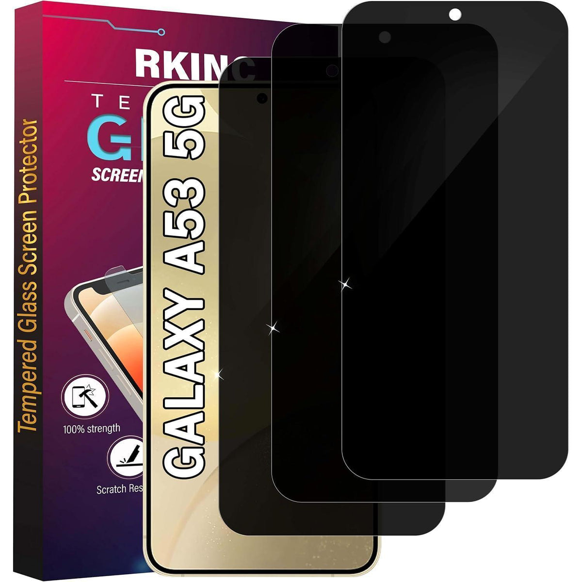 3x Sichtschutz Panzerglas für Samsung Galaxy A53 5G