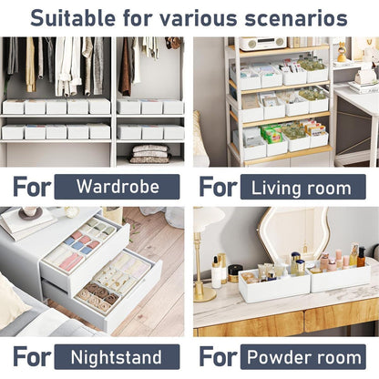 Schubladen Organizer 8er Set, 30x15x9 cm, Weiß