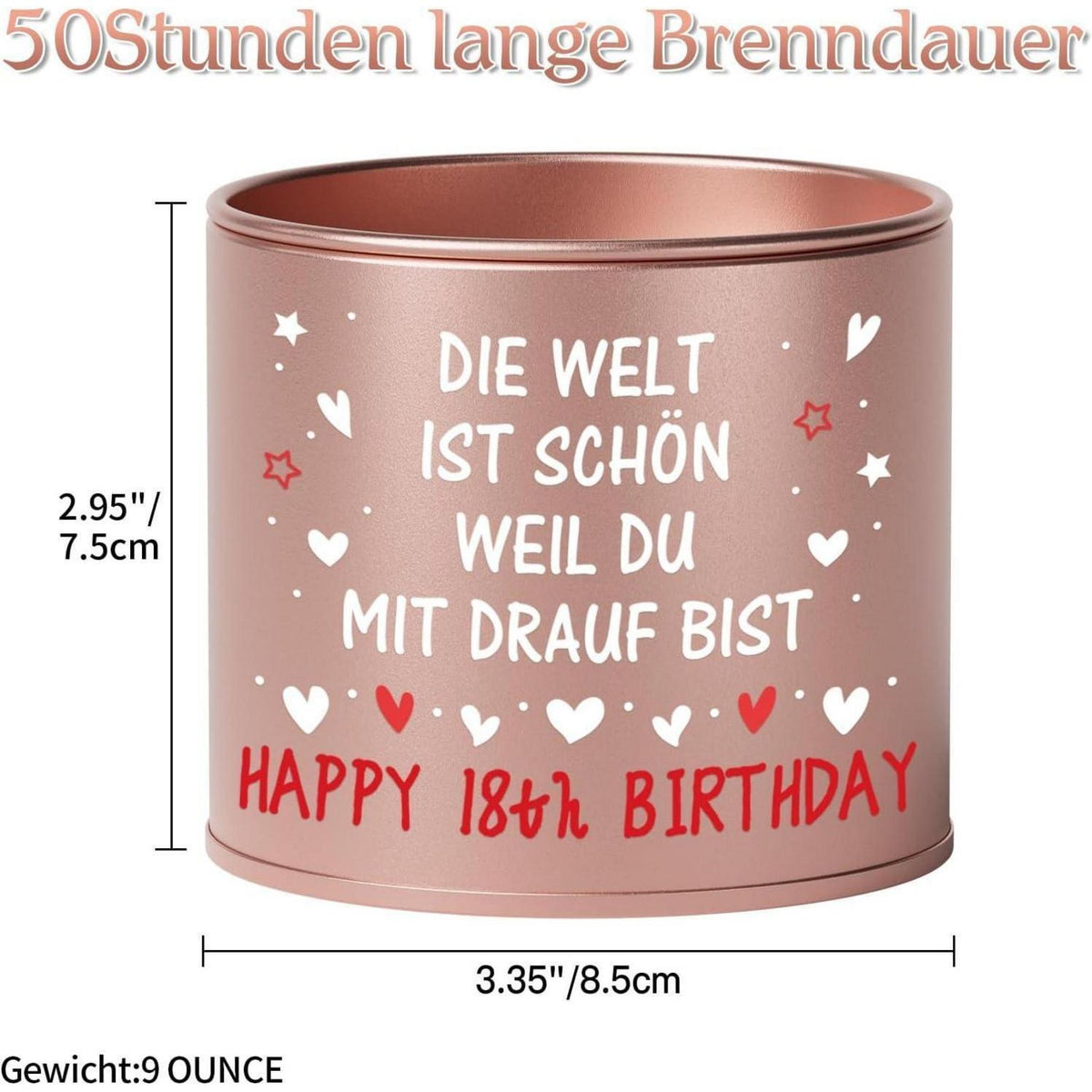 18. Geburtstag Kerze Mädchen – Geschenk für Frau & Freundin