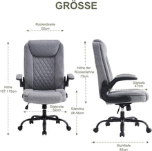 Ergonomischer Bürostuhl mit Armlehnen Klappbar Grau Stoff