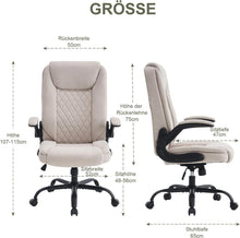 Ergonomischer Bürostuhl 150kg Beige Stoff Höhenverstellung